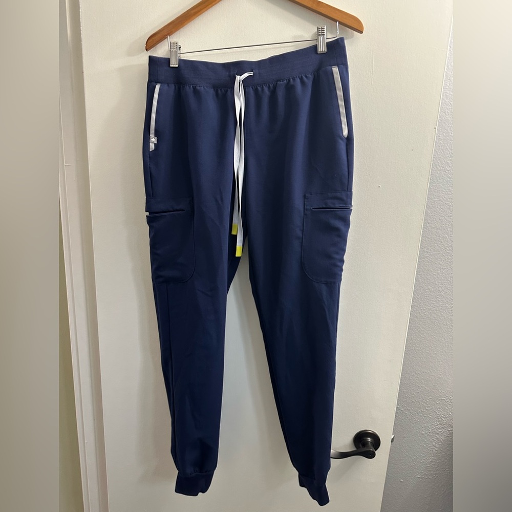 Figs Muoy Navy Blue Track Pants with Tapered Jogger Fit